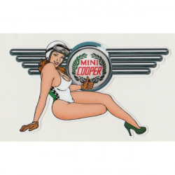 MI?I COOPER  Pin Up droite sticker vinyle laminé