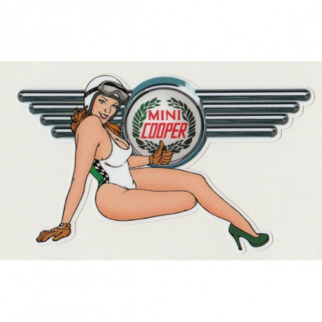 MI?I COOPER  Pin Up droite sticker vinyle laminé