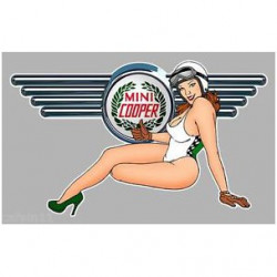 MI?I COOPER  Pin Up gauche sticker vinyle laminé