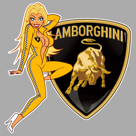 LAMBORGHINI  Pin Up droite sticker vinyle laminé