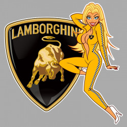 LAMBORGHINI  Pin Up gauche sticker vinyle laminé