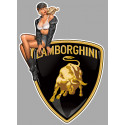 LAMBORGHINI  left Vintage Pin Up laminated decal