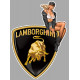 LAMBORGHINI  Pin Up Vintage droite sticker vinyle laminé