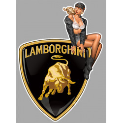 LAMBORGHINI  Pin Up Vintage droite sticker vinyle laminé