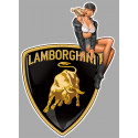 LAMBORGHINI  right Vintage Pin Up laminated decal