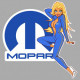 MOPAR  Pin Up gzuche sticker vinyle laminé