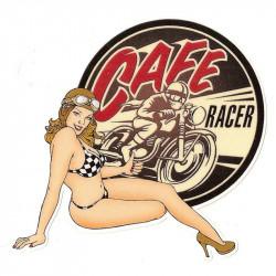 CAFE RACER  right Pin Up laminated decal