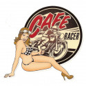 CAFE RACER   Pin Up droite sticker vinyle laminé