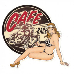 CAFE RACER  left Pin Up laminated decal