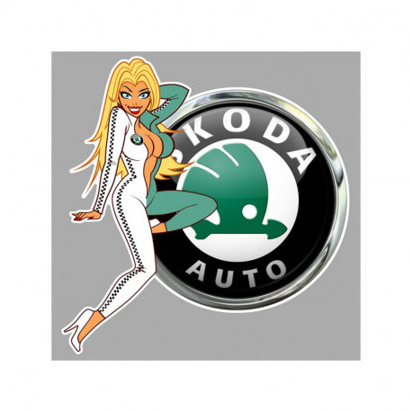 SKODA  right Pin Up laminated decal