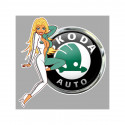 SKODA  Pin Up droite sticker vinyle laminé