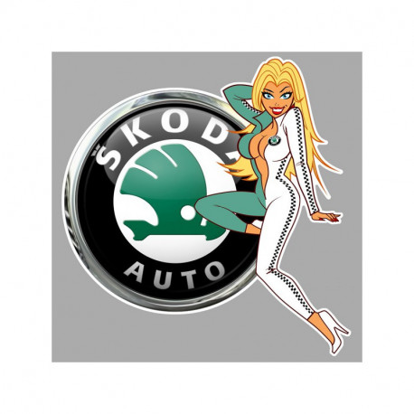 SKODA  left Pin Up laminated decal