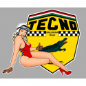 TECNO  Pin Up droite sticker vinyle laminé