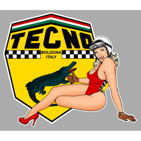 TECNO  Pin Up gauche sticker vinyle laminé