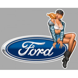 FORD  right Vintage Pin Up laminated decal