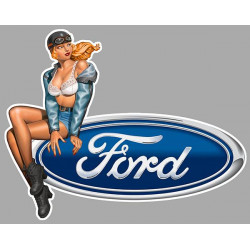 FORD  left Vintage Pin Up laminated decal