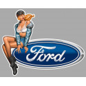 FORD  left Vintage Pin Up laminated decal