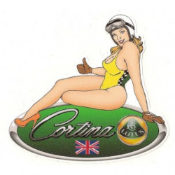 Lotus Cortina  Pin Up gauche sticker vinyle laminé