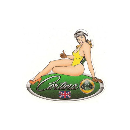 Lotus Cortina  Pin Up gauche sticker vinyle laminé