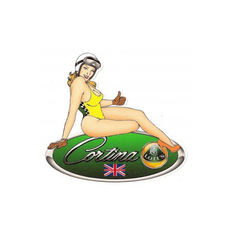 Lotus Cortina  right Pin Up laminated decal