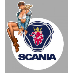 SCANIA  Pin Up Vintage  gauche sticker vinyle laminé