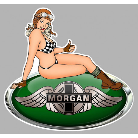 MORGAN  Pin Up gauche sticker vinyle laminé