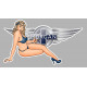 MORGAN right Pin Up laminated decal ( optical illusion )