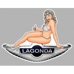 LAGONDA  Pin Up gauche sticker vinyle laminé