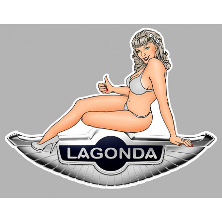 LAGONDA  Pin Up gauche sticker vinyle laminé