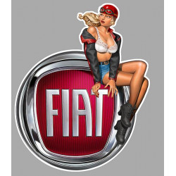 FIAT Vintage  Pin Up droite sticker vinyle laminé