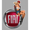 FIAT Vintage  Pin Up droite sticker vinyle laminé