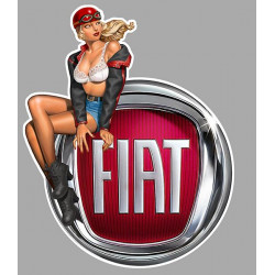 FIAT Vintage  Pin Up gauche sticker vinyle laminé