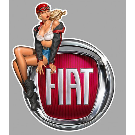 FIAT Vintage  Pin Up gauche sticker vinyle laminé