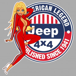 JEEP  Pin Up droite Sticker vinyle laminé