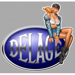 DELAGE  Pin Up Vintage droite sticker vinyle laminé