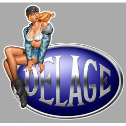 DELAGE left Vintage Pin Up laminated decal