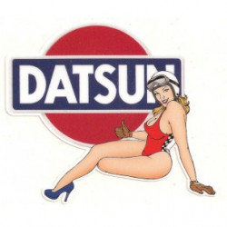 DATSUN Pin Up gauche sticker vinyle laminé