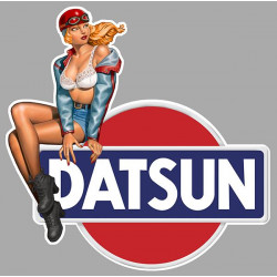 DATSUN Pin Up Vintage gauche sticker vinyle laminé