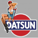 DATSUN Pin Up Vintage gauche sticker vinyle laminé