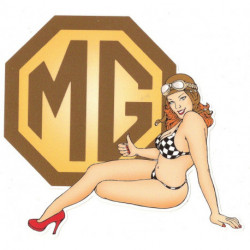 MG  Pin Up gauche sticker vinyle laminé