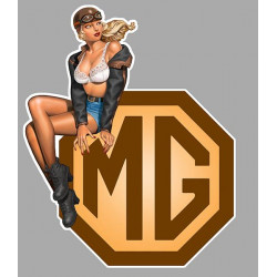 MG  Vintage Pin Up gauche sticker vinyle laminé