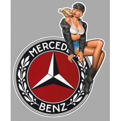 MERCEDES BENZ Vintage  Pin Up droite sticker vinyle laminé