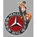 MERCEDES BENZ  right Vintage Pin Up laminated decal