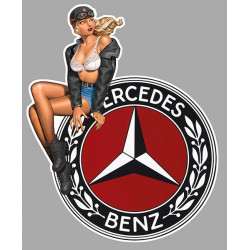 MERCEDES BENZ Vintage  Pin Up gauche sticker vinyle laminé