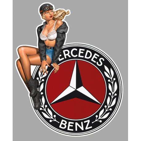 MERCEDES BENZ Vintage  Pin Up gauche sticker vinyle laminé