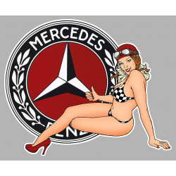 MERCEDES BENZ  Pin Up gauche sticker vinyle laminé