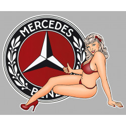 MERCEDES BENZ  left Pin Up laminated decal