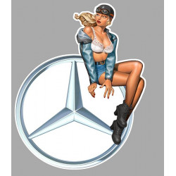 MERCEDES BENZ  right Vintage Pin Up laminated decal