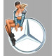 MERCEDES BENZ  left Vintage Pin Up laminated decal