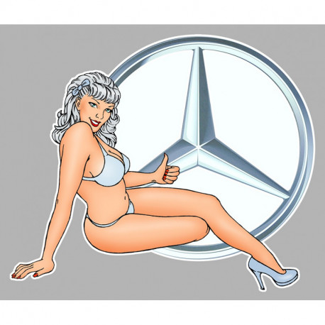 MERCEDES BENZ  right Pin Up laminated decal